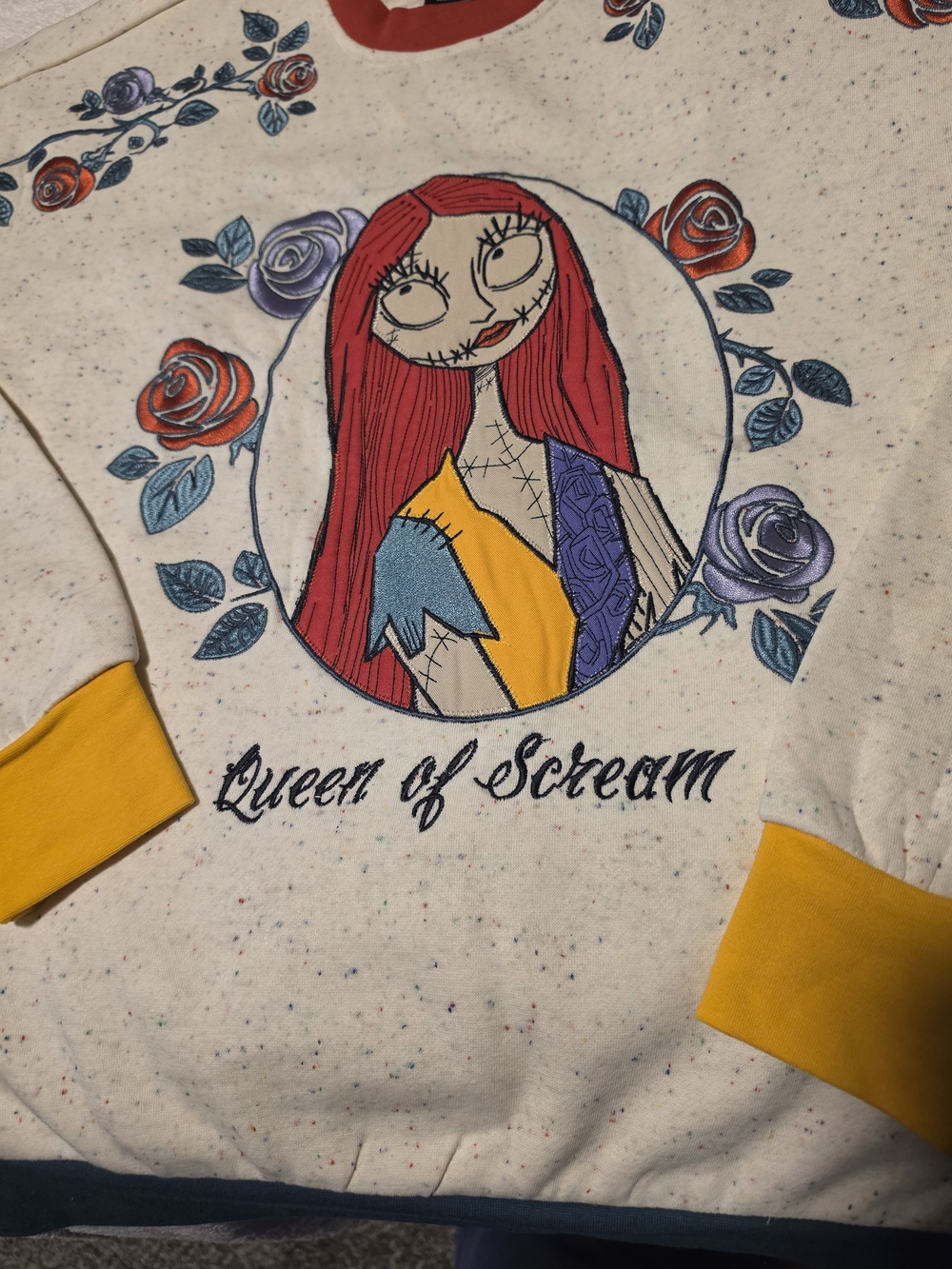 Queen of Scream Graphic Women’s Sweatshirt - Cream with Multi Color Accents